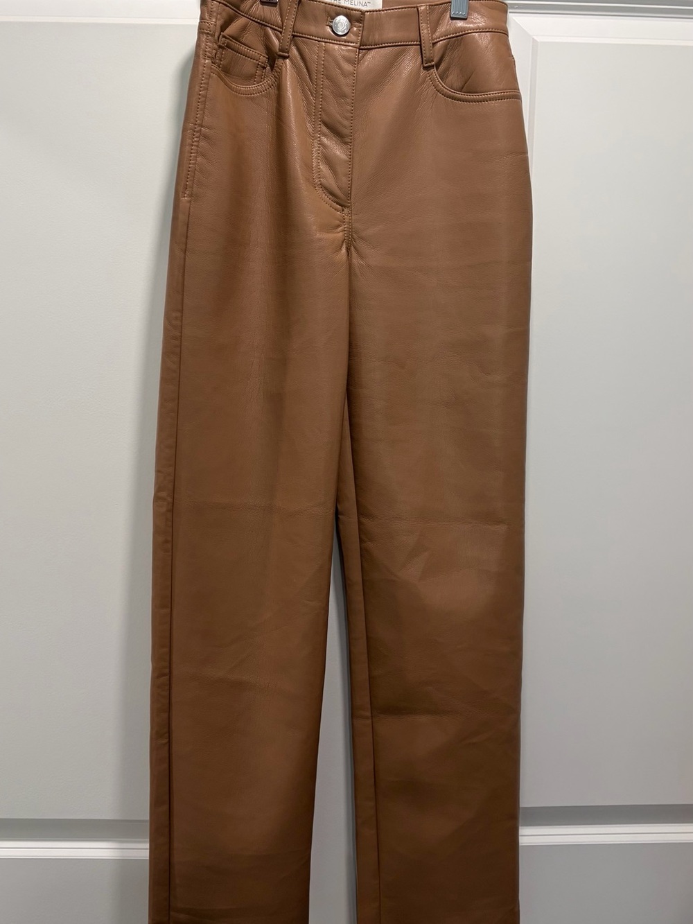 Wilfred Melina Straight Leg Tan Faux Leather Pants